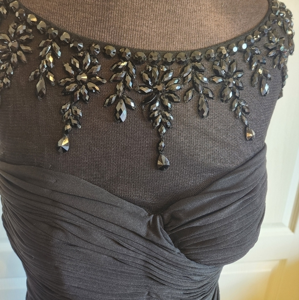 NWT Alyce Paris Black Cocktail Dress with Beaded Neckline Size 4